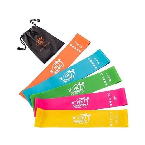 Fit Simplify 10 Inch Resistance Loop Exercise Bands, Set of 5, Assorted Colors